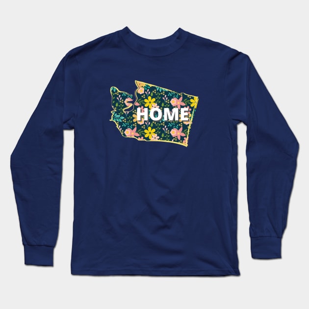 Washington State Home Love PNW Design Long Sleeve T-Shirt by Hopscotch Shop Gifts